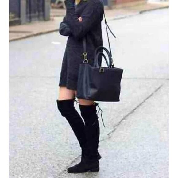 (9) $110 Kaitlyn Pan Paisley Slim Fit Over The Knee Flat Heel Boots Black Size 9 - Picture 1 of 8